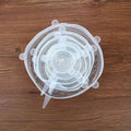 6Pcs Food Silicone Cover Fresh-keeping Dish Stretchy Lid Cap Reusable Wrap Organization